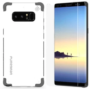 PureGear Arctic White Dualtek Case + Tech21 Screen Protector for Galaxy Note 8 - Picture 1 of 10