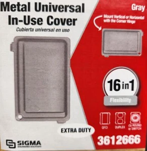 (4 pack) Sigma 1-Gang Metal Gray While-In-Use Weatherproof Cover - Picture 1 of 2