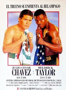JULIO CESAR CHAVEZ vs MELDRICK TAYLOR 8X10 PHOTO BOXING PICTURE  - Picture 1 of 1
