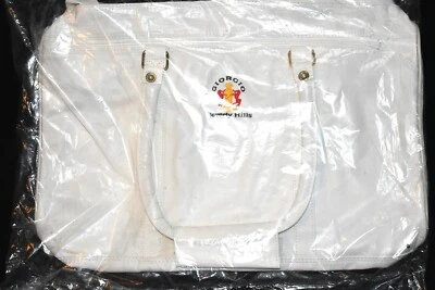 VINTAGE GEORGIO OF BEVERLY HILLS WHITE LEATHER DUFFLE BAG TOTE BAG NOS - Image 1 of 4