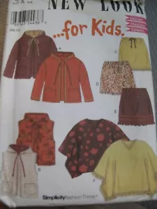 Cappotto, poncho, gonna e gilet per bambini modello New Look 6048, 4 stili taglie da 3 a 8 - Foto 1 di 2