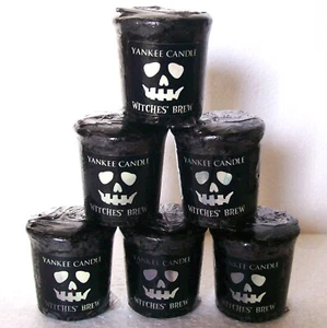 LOT OF 6 Yankee Candle Halloween "WITCHES BREW" Skull ~ Patchouli ~Votives~RARE - Picture 1 of 2