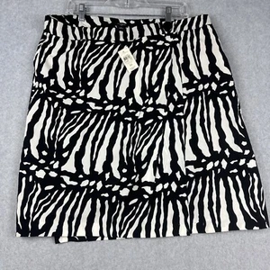 Ann Taylor Damenrock 16 Zebramuster gefüttert über dem Knie seitlicher Reißverschluss Wickeloptik neu mit Etikett $ 98 - Bild 1 von 8
