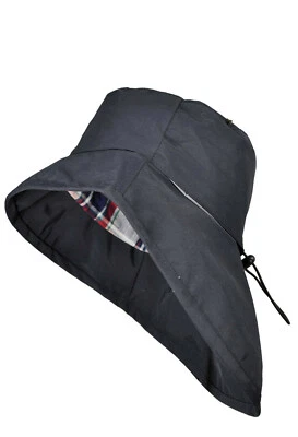 Brigg Südwester -Wendekopf- Regenhut Ohrenklappen schwarz/ blau 3fbg. S-XL