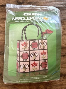 Caron Needlepoint Kit Tragetasche Marienkäfer & Blumen #4057 9”X9”X3” VINTAGE - Bild 1 von 6