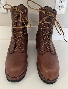 Carhartt EH Men's 8" Waterproof Composite Toe Leather Logger Boot Brown 9EE EUC! - Picture 1 of 12