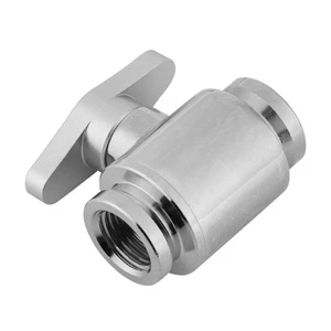 G1/4 Internal Thread Silver Water Ball Valve For Computer Water Cooling Sys NEW - Afbeelding 1 van 9