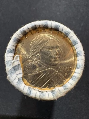 2000-P $1 Sacagawea Dollar BU Bank Roll 25 Uncirculated Coins - Image 1 of 3