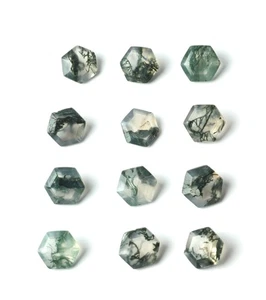 Piedra preciosa suelta AAA de musgo natural corte hexagonal para hacer todo tipo de joyas - Imagen 1 de 24