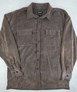 Bruno Mens Easy Care Corduroy Long Sleeve Shirt Men's Large Brown Button-Up - Picture 1 of 11