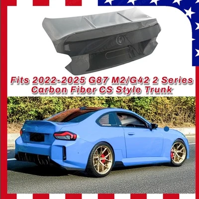 Tapa de maletero estilo CS de fibra de carbono real para BMW G87 M2 G42 230i M240i 2022-2025 Foto 1 de 4