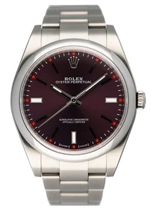 Rolex Oyster Perpetual 114300 esfera uva roja reloj para hombres caja papeles - Imagen 1 de 6