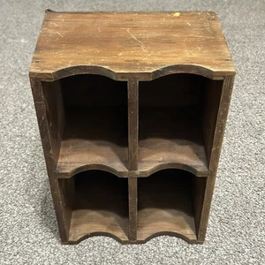 Organizzatore in legno vintage caddy casale primitivo 4 sezioni pesante da appendere a parete - Foto 1 di 11