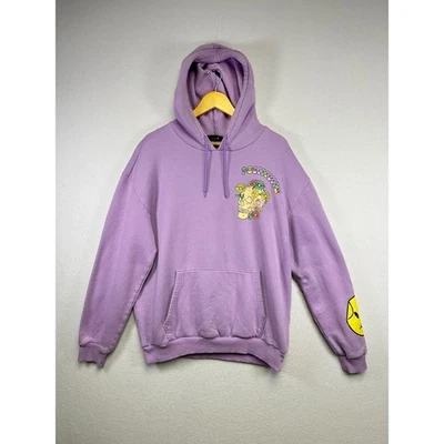 Purple Lavender Skull Flowers Positivity Graphic Hoodie XL - Image 1 of 4