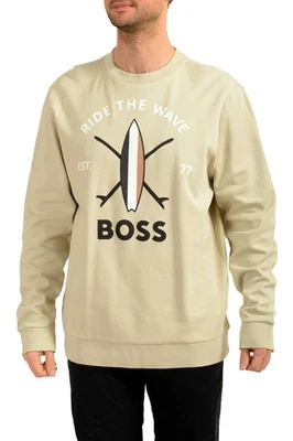 Hugo Boss Para Hombre "Savin_CH" Gris Logo Estampado Cuello Redondo Sudadera EE. UU. 3XL IT 58 Foto 1 de 4