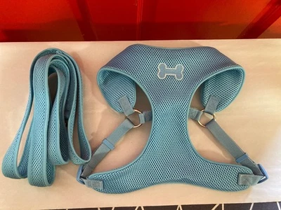 Juego de arnés y correa Top Paw Comfort malla tejida azul paso en fotos grandes 4 tamaños Foto 1 de 4