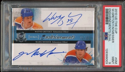 2010-11 The Cup Enshrinements Dual Wayne Gretzky/Mark Messier 21/35 PSA 9 PoP 2 - Image 1 of 2