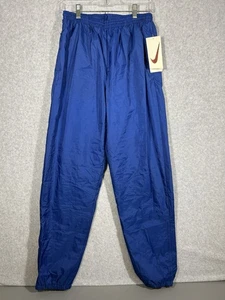 Vintage Nike Nylon gefütterte blaue Windhose 1990er Trainingshose Gr. Medium 8-10 neu mit Etikett - Bild 1 von 16