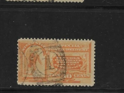 US Scott #E3 used 10c orange 1893 Messenger Running Special Delivery light cance - Image 1 of 2