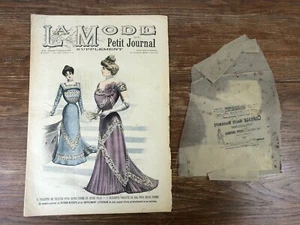 Revue LA MODE DU PETIT JOURNAL Année 1899 + Patron Pattern CORSAGE - Picture 1 of 3