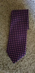 New Brooks Brothers Navy Blue Geometric Clover Men's Pure Silk Neck Tie ~ NWT - Picture 1 of 6