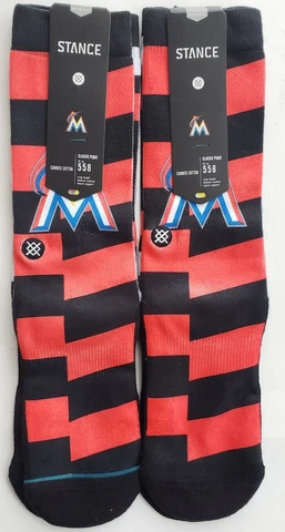 Lot Of (2) Stance Miami Marlins Splatter MLB Socks Red Black Size Medium 6-8.5 Cover