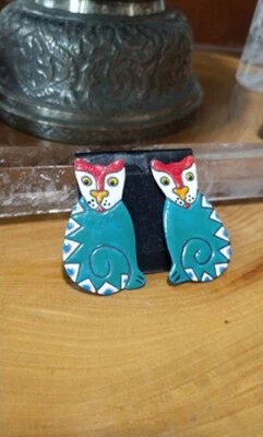 Pendientes CAT Anita Silverstein Cobre Esmalte  Foto 1 de 3