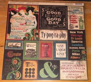 Graphic 45 Scrapbook Typography Collection Typography 25 sheets 12"x12" - Picture 1 of 2