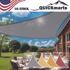 Sun Shade Sail Canopy Triangle Mesh Cover UV Block Shelter fr Outdoor Patio Yard - Picture 1 of 12