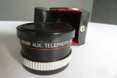SAKAR AUX. TELEPHOTO LENS For AF35M II Japan with Case and Caps Good Condition - Image 1 of 4