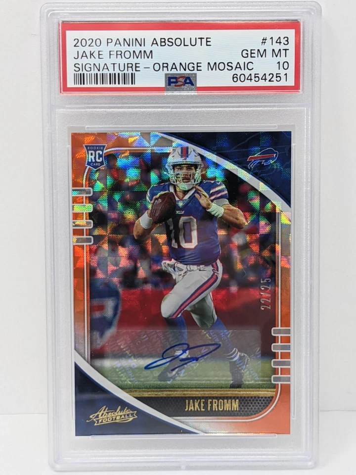 JAKE FROMM 2020 ABSOLUTE ROOKIES ORANGE MOSAIC RC AUTO 22/25 PSA 10 GEM MINT  - Image 1 of 2