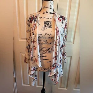 Kaii Los Angeles NWT Ivory Floral Kimono Jacket Size M - Picture 1 of 10