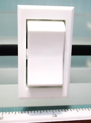 Carling Gloss White DPDT On-Off-On Reversing Tippette Rocker Switch TIG060-6S-WH - Image 1 of 4