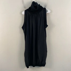 Susana Monaco Womens Medium Top Sweater Tunic Black Silk Wool Knit Sleeveless - Picture 1 of 13
