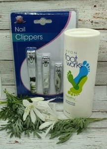 Nuevo paquete adicional de 3 cortaúñas Avon Footworks en polvo conjunto de cuidado de uñas - Imagen 1 de 3