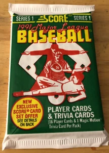1991 Score Baseball Pack Paul Molitor Brewers (Top) Bill Swift Mariners (Back) - Picture 1 of 2