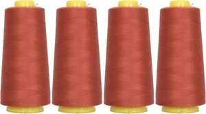 4 BIG CONES TERRA COTTA SERGER SEWING THREAD 2750 YD TEX 27 40S/2 - THREADART - Picture 1 of 16