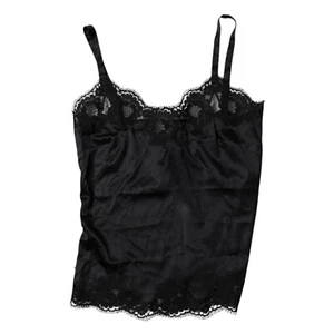 DOLCE & GABBANA Underwear Black Lace Silk Blend Camisole Top IT2 / S RRP 600usd - Picture 1 of 5