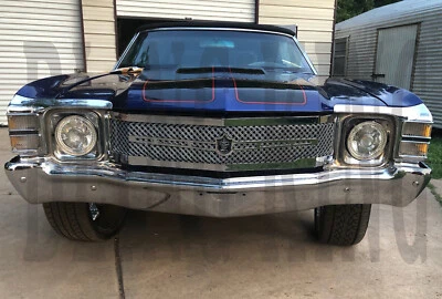 1971 Chevy Chevelle Chrome Grill Dual Weave Mesh Tiarra Grille w/ Light Up Badge - Image 1 of 4