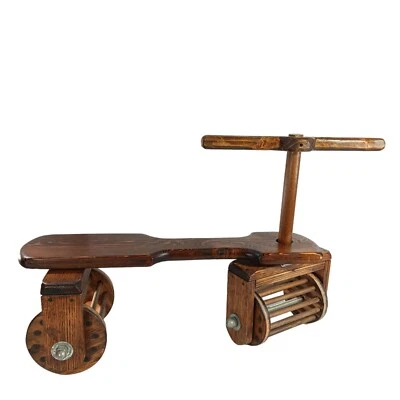 De colección Niños Triciclo Bicicleta Scooter Barril Radios Ruedas con Bolas Hecho a Mano Foto 1 de 4