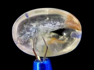 FLUORITA en CUARZO TRANSPARENTE, cabujón de cristal - piedras preciosas, fabricación de joyas, 47451 - Imagen 1 de 3