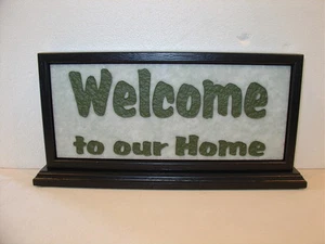 Handmade Art Sandblast Welcome To Our Home Lighted Display  Gift Marble - Picture 1 of 12