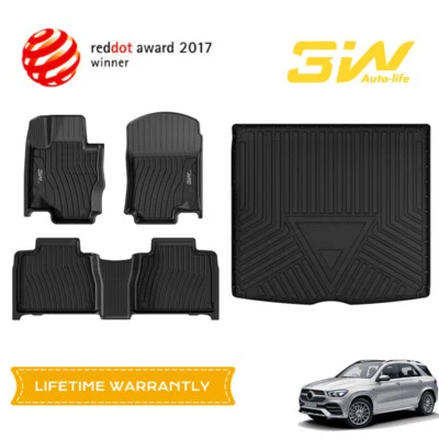 Alfombrillas y revestimiento de maletero de 3 W para Mercedes-Benz GLE 2020-2025 alfombrilla de coche para todo tipo de clima Foto 1 de 4