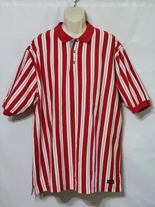 CATALINA HOMBRE ROJO BLANCO RAYAS TALLA XL POLO ESTILO JERSEY SS CAMISA ALGODÓN - Imagen 1 de 4