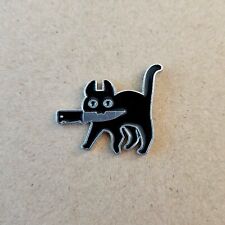 BLACK CAT Knife Enamel Pin - Cat Lovers - Horror