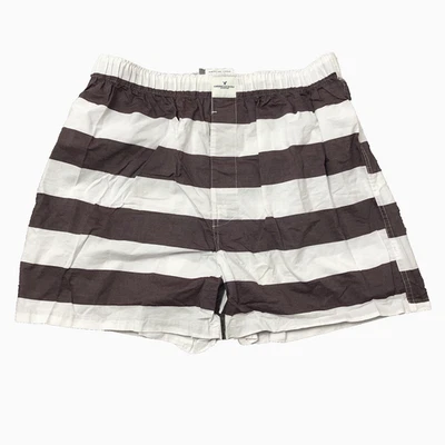 AMERICAN EAGLE PURPLE STRIPED COTTON BOXER SHORTS WOVEN SIZE LARGE NWT - Image 1 of 3
