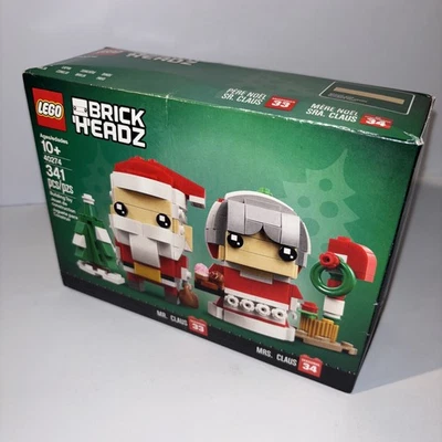 LEGO BRICK HEADZ 40274 MR. CLAUS 33 MRS. CLAUS 34 ¡TOTALMENTE NUEVO EN CAJA COMPLETA! Foto 1 de 4