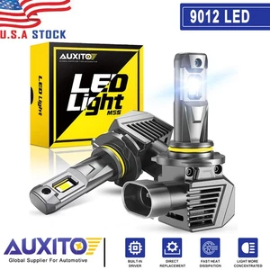 Pair 9012 HIR2 LED High Low Beam Headlights Bulbs 200W 6000K White Super Bright - Picture 1 of 12