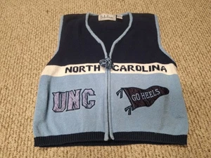 Rare Vintage North Carolina Tar Heels Birch Bros Embroidered Knit Vest LG NCCA - Bild 1 von 7