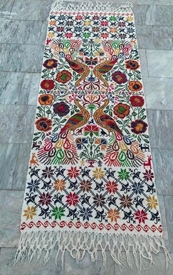 Kilim turco, diseño de pavo real vintage impresionante decoración del hogar Kilim 2x6 pies envío gratuito Foto 1 de 4